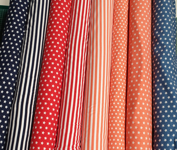 Baumwolljersey Sterne jeans - weiß