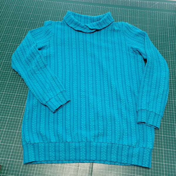 Baumwollstrick - Jersey Zopfmuster aqua