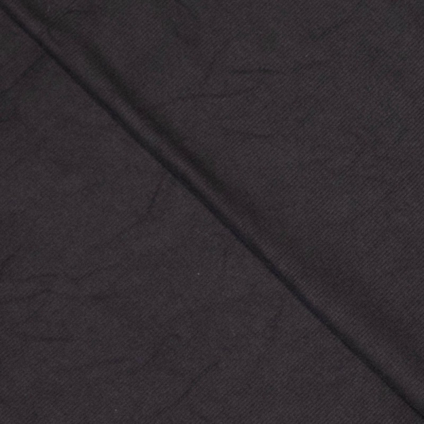 Viskosejersey Double brushed Rib - feingerippter, angerauter Jersey in schwarz