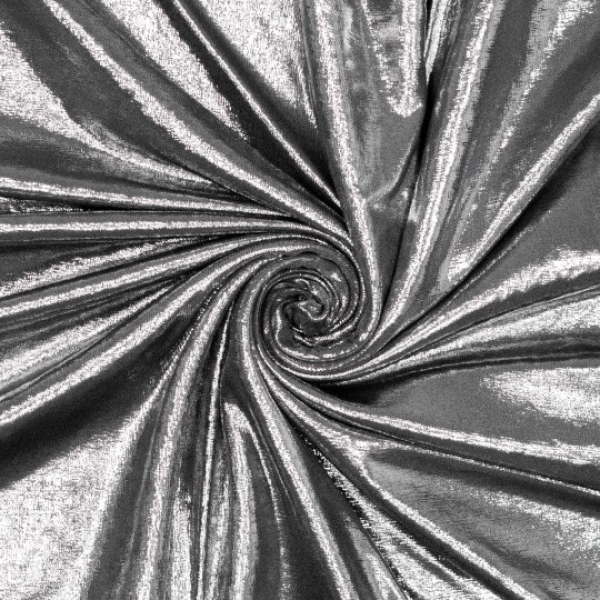 Glanzjersey - Glitteroptik in silber
