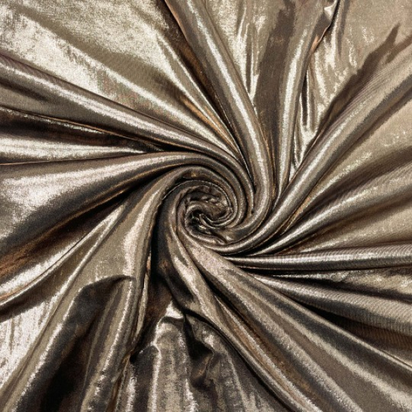 Glanzjersey - Glitteroptik in gold