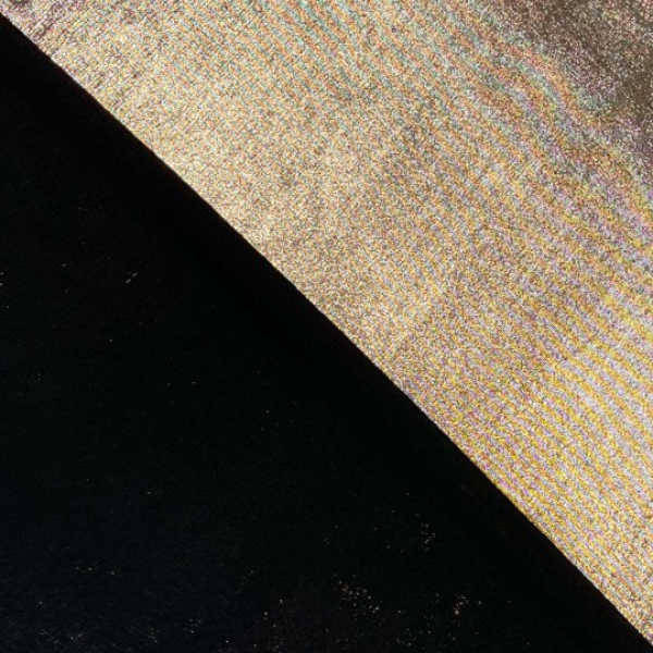 Glanzjersey - Glitteroptik in gold