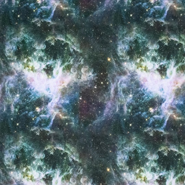 Yoga - Sport - und Funktionsjersey mit Galaxy - Sternenhimmel in blau - schwarz