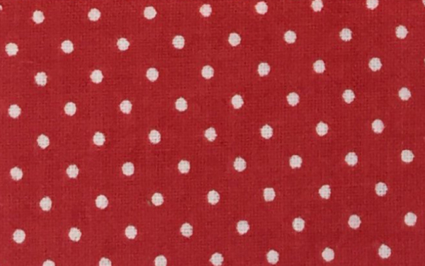 Baumwoll - Popeline kleine Punkte in weiß auf rot