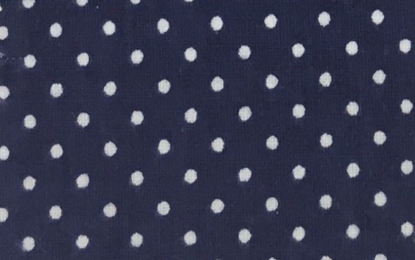 Baumwoll - Popeline kleine Punkte in weiß auf navy