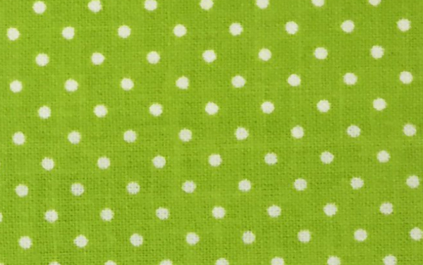Baumwoll - Popeline kleine Punkte in weiß auf grün