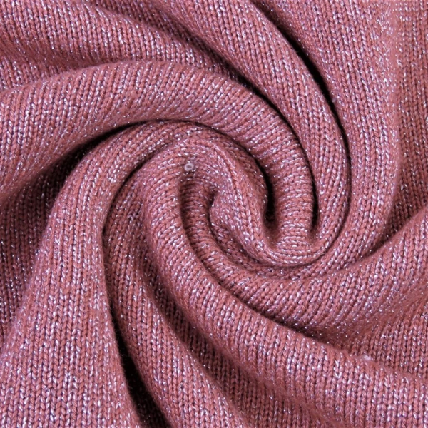 Strick - Viskosejersey mit Glitzer in rosa - rot