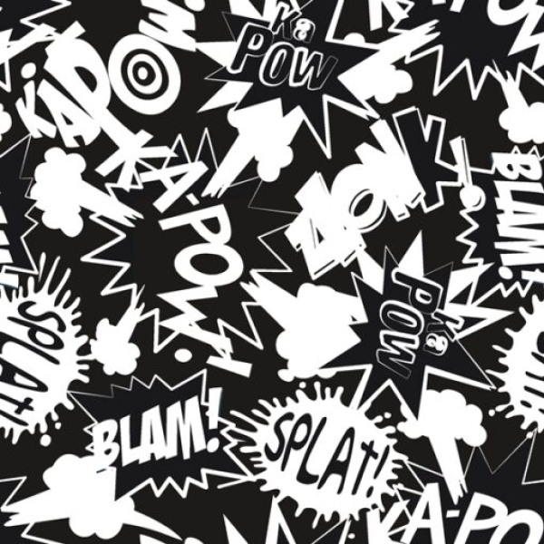 French Terry Black & White Baam - Schrift