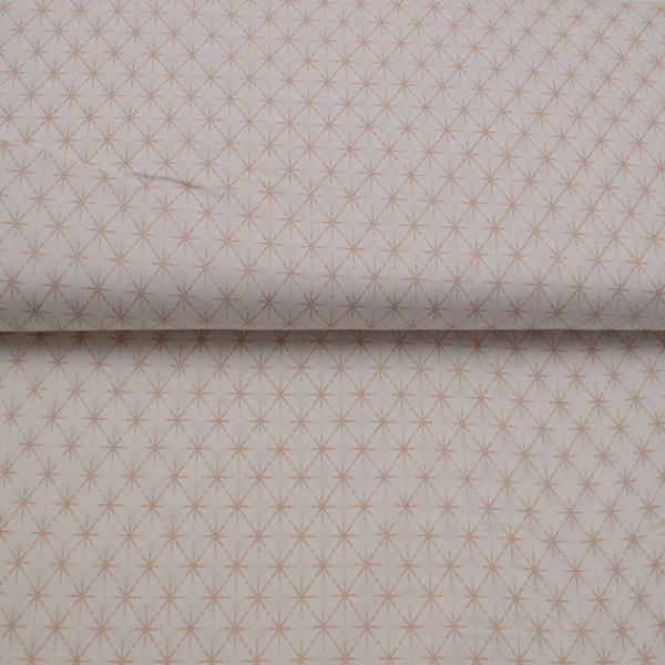 Baumwoll Webware Weihnachten - Sterne rosegold auf weiß