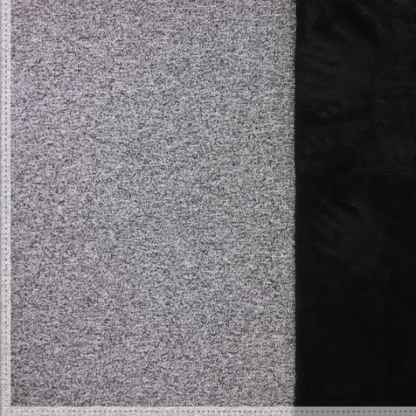 Kuschelfleece schwarz meliert