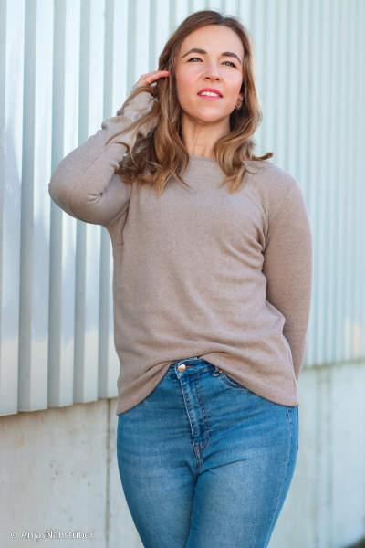 Feinstrick Bono beige - extrabreit ca. 1,8 m