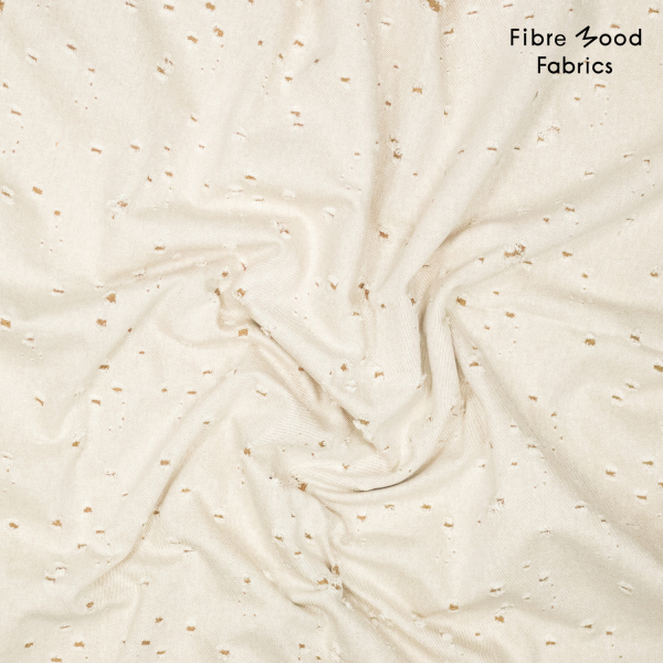 Baumwoll - Denim mit Used- Look in beige