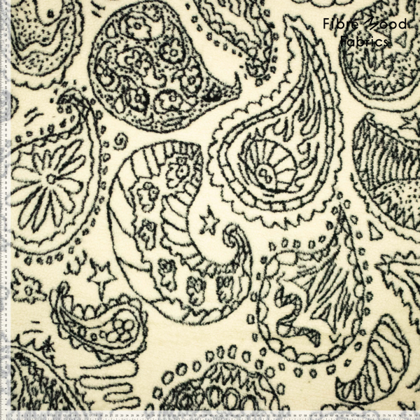 Teddy - Plüsch in natur mit Paisley Muster in schwarz