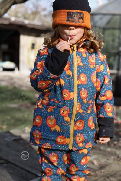 Softshell mit Löwen auf petrol