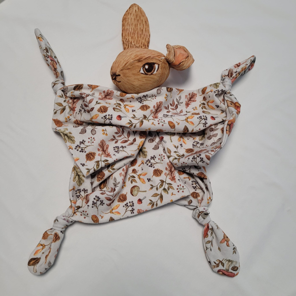 Baumwolljersey Panel - Schnuffeltuch - Hase - Schmusetuch