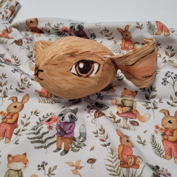 Baumwolljersey Panel - Schnuffeltuch - Hase - Schmusetuch