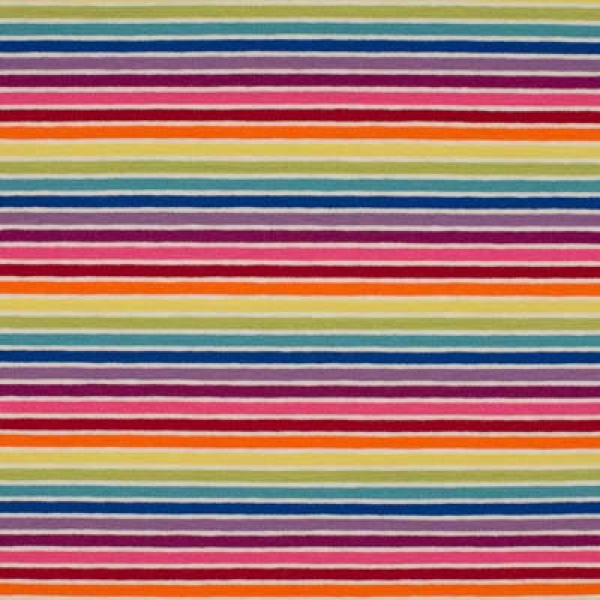 Baumwolljersey mit Ringel / Streifen in Regenbogenfarben