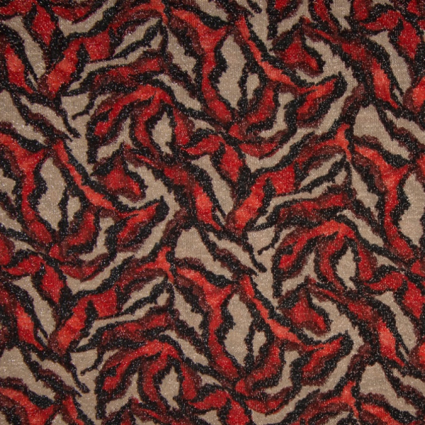 Feinstrick - Jersey mit Glitzer in terracotta