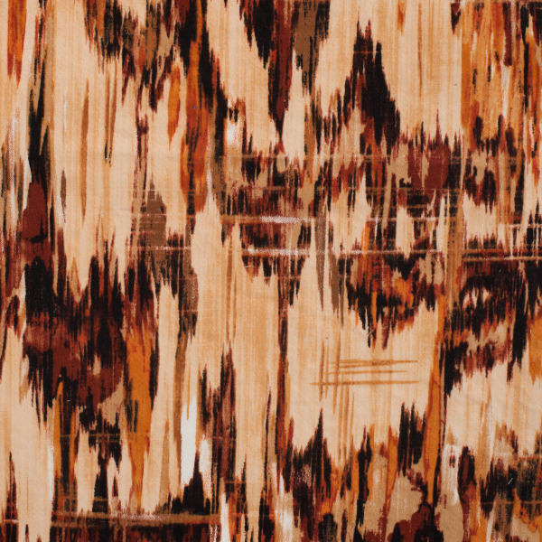 Baumwoll Satin Stretch Brush - Streifen in caramel - braun