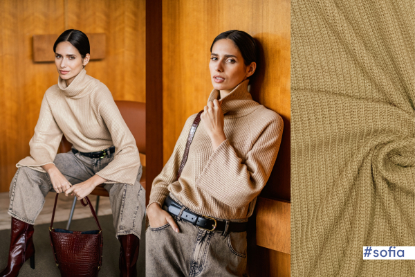 Strick beige - Gold foil