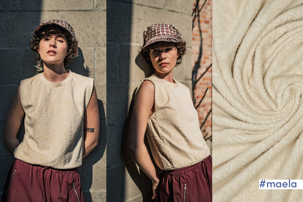 Jacquard Frottee mit Muster in beige