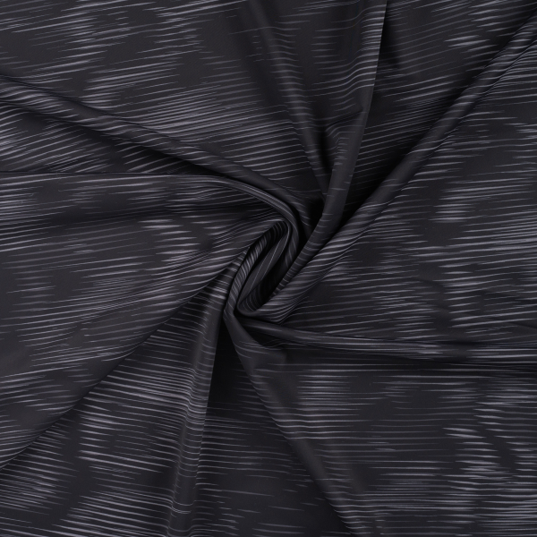 Sport - und Funktionsjersey mit Wellen- Muster in schwarz