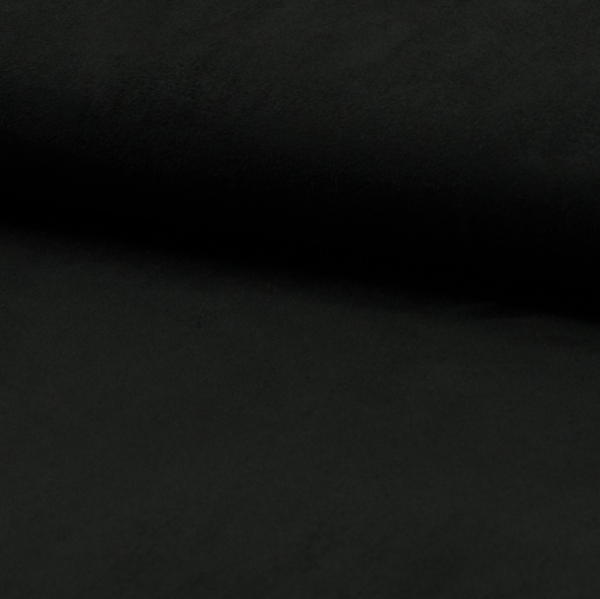 Suede - Wildlederimitatjersey - schwarz - Rest 0,9 m