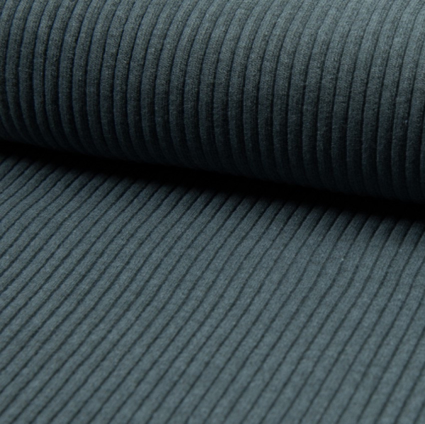 Rib-Bündchen heavy melange blau