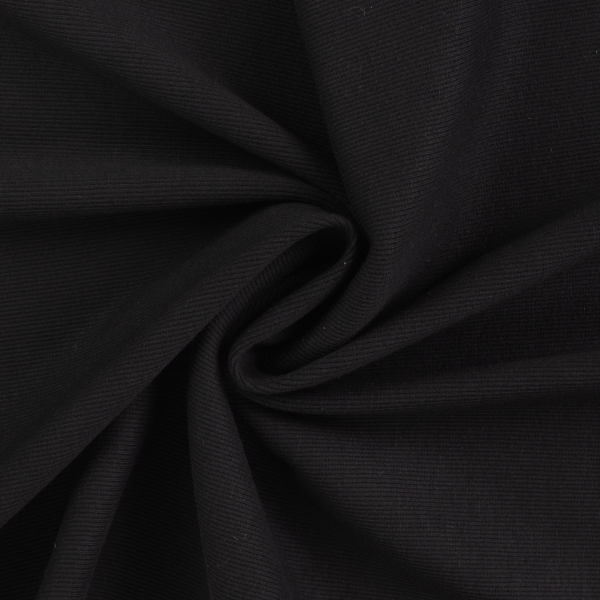 Bündchen Feinripp 2/1 schwarz