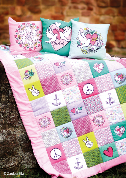 Canvas Happy Pillow by Lycklig Design - Love & Peace