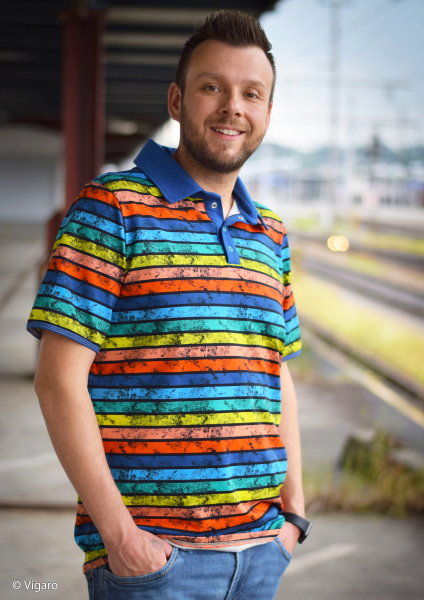 Baumwolljersey Happy Summer by Lycklig Design - bunte Streifen - Rest 0,95 m