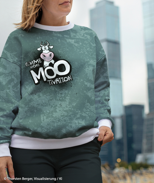 French Terry  Panel Let´s Moove by Thorsten Berger - Kuh mit Motivation