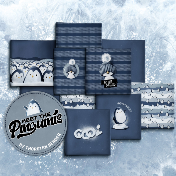 Pinguinis by Thorsten Berger - Pinguine Panel - Keep Cool & Dance - French Terry