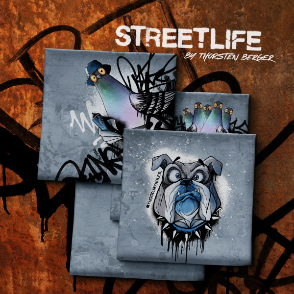 French Terry - Street Life by Thorsten Berger - Panel Bulldogge