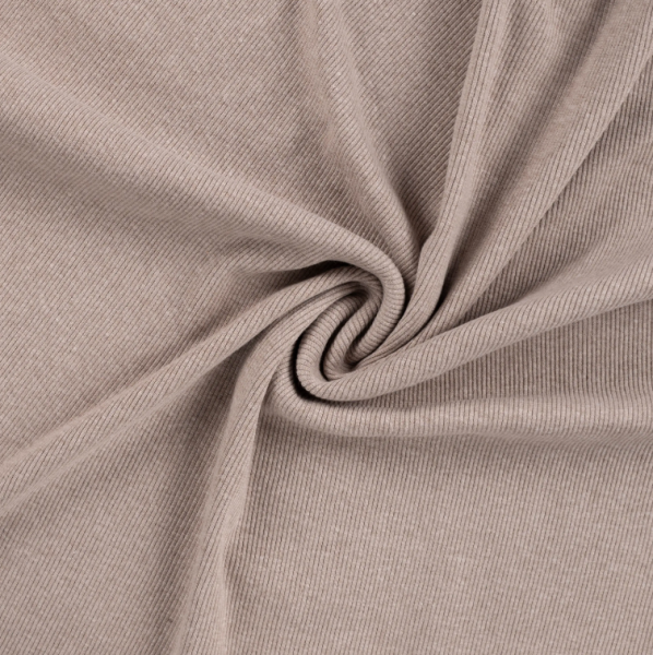 Bündchen Feinripp 2/1 light taupe melange