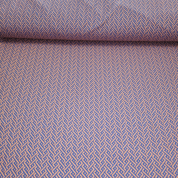 Connect Knit Jacquard Jersey - hellrosa - blau - Albstoffe + Hamburger Liebe