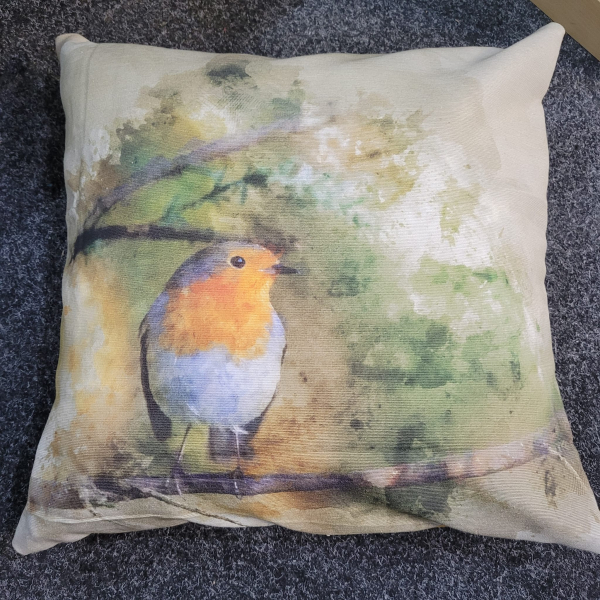 Kissenpanel Rotkehlchen - 50 x 50 cm