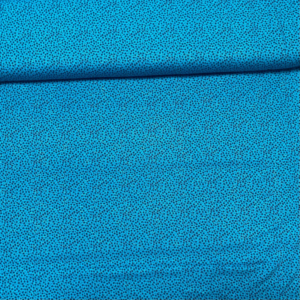 Viskose Slub - Jersey kleine Streublümchen türkis - dunkelblau