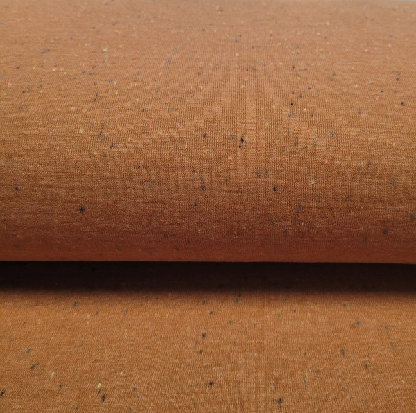 Baumwolljersey gebürstet ocker melange