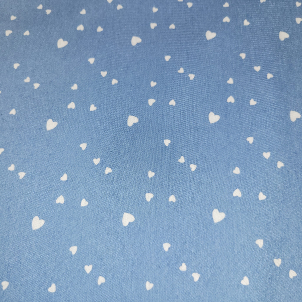 Chambray Jeans Denim hellblau mit kleinen Herzen