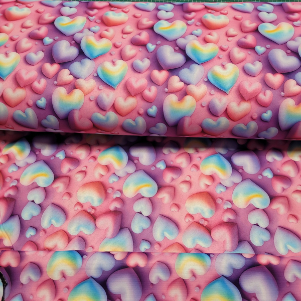 Alpenfleece Digitaldruck mit Herzen in pink