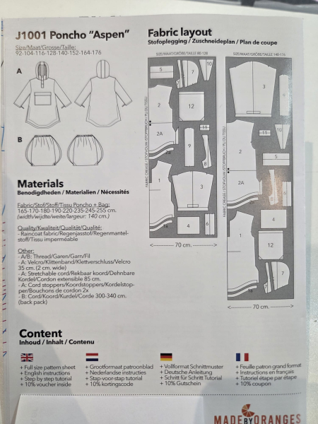 Schnittmuster Poncho Kids - Gr. 92 - 176