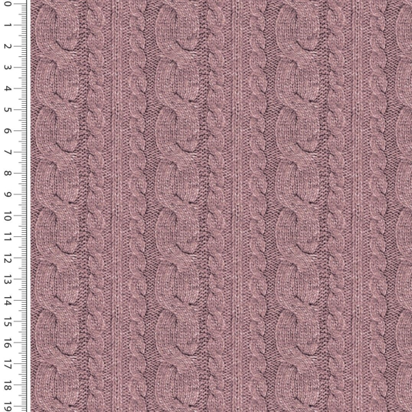 French Terry Strickoptik in hellem bordeaux - Rest 0,4 m