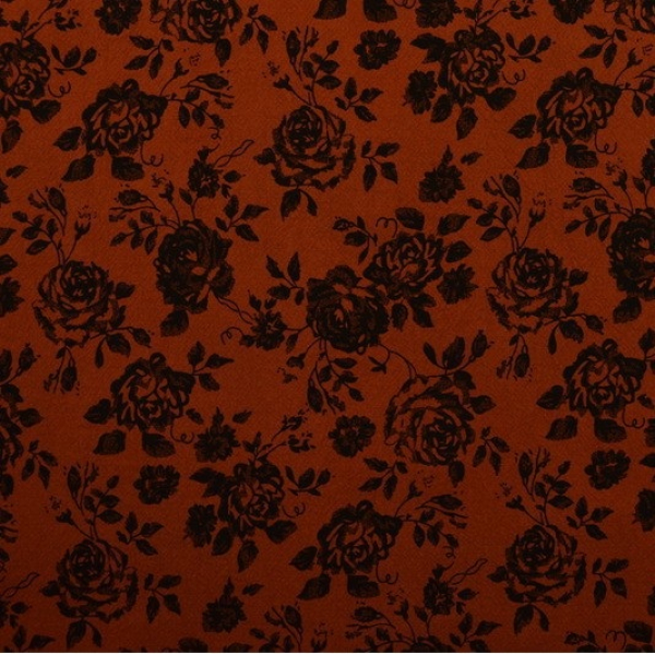 gewaschene Baumwolle mit Rosen auf kupfer / rost