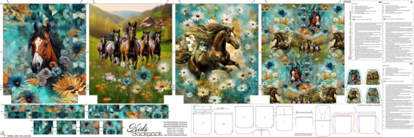 DIY Turnbeutel Canvas Panel mit Pferden
