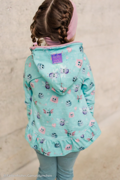 Baumwolljersey Monsta by Mrs. Mint Design - lustige Monster auf mint