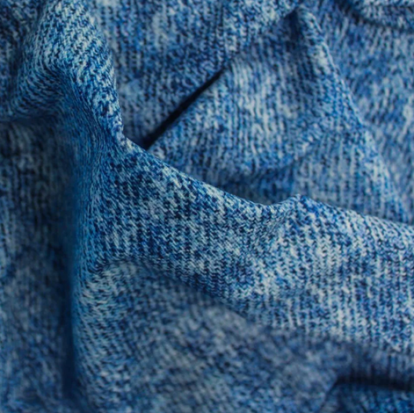 French Terry Jeans Optik dunkelblau