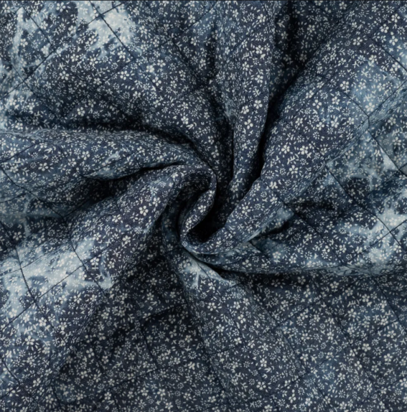 Stepper Chambray Denim Batik mit kleinen Blüten