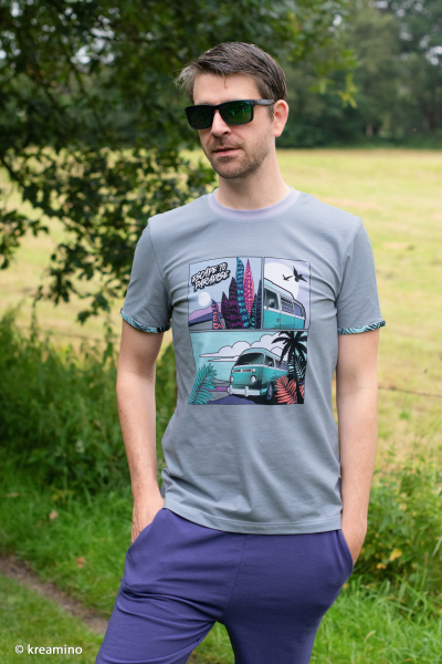 Baumwolljersey Panel Getaway by Thorsten Berger - Bulli + Camping