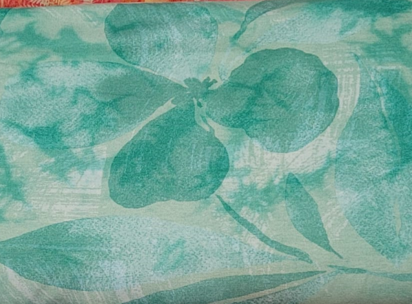 Baumwolljersey Lena Blätter in aquarelloptik / Batik grün